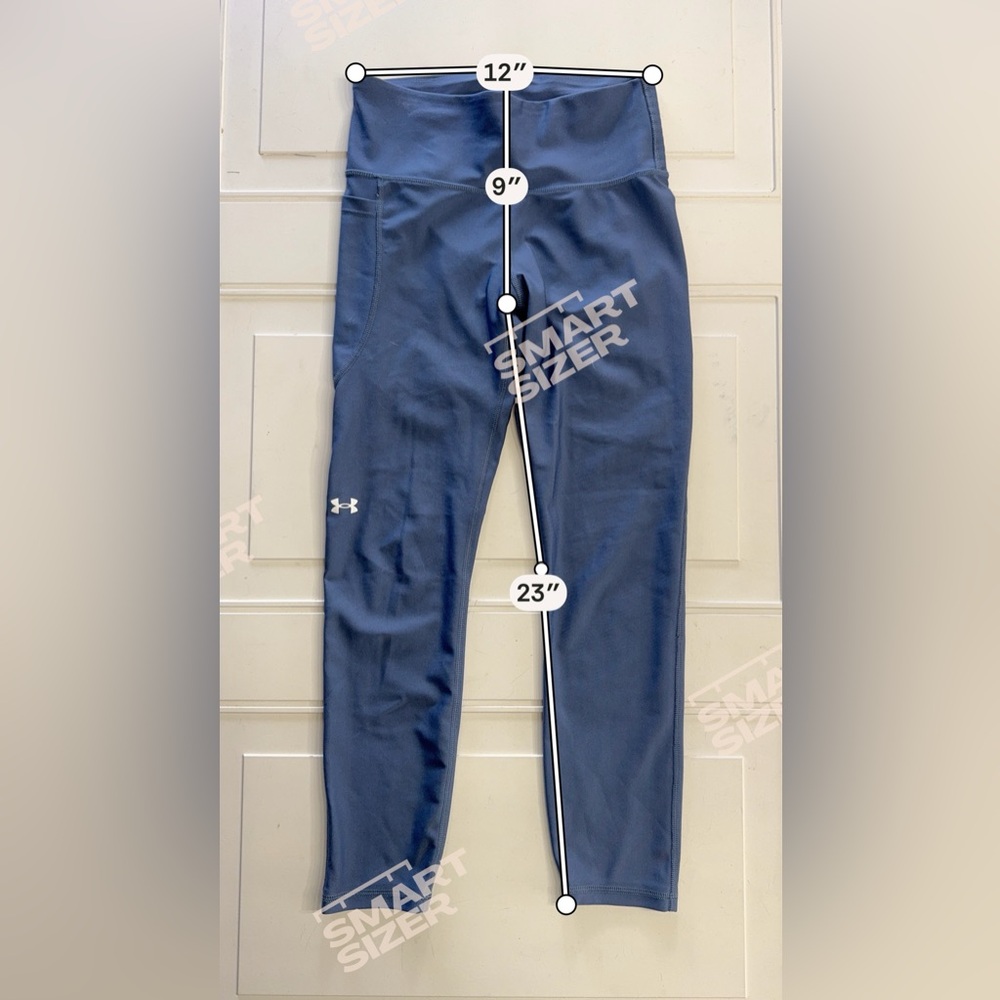 Under Armour Women’s Sz S Cropped Blue Leggings Yoga Pants Activewear - Picture 5 of 5